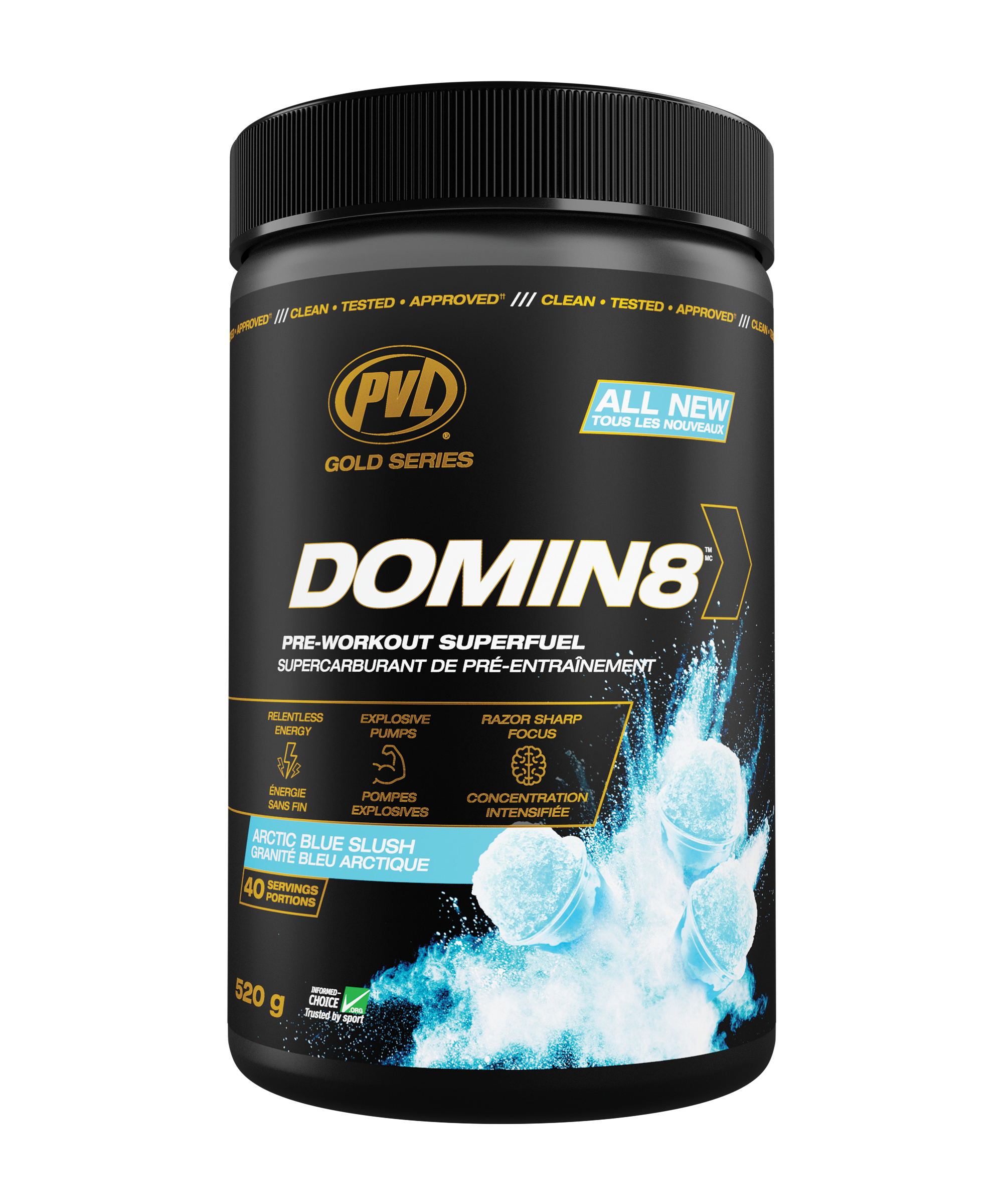 PVL - (Gold Series) DOMIN8 Pre-Workout 520g