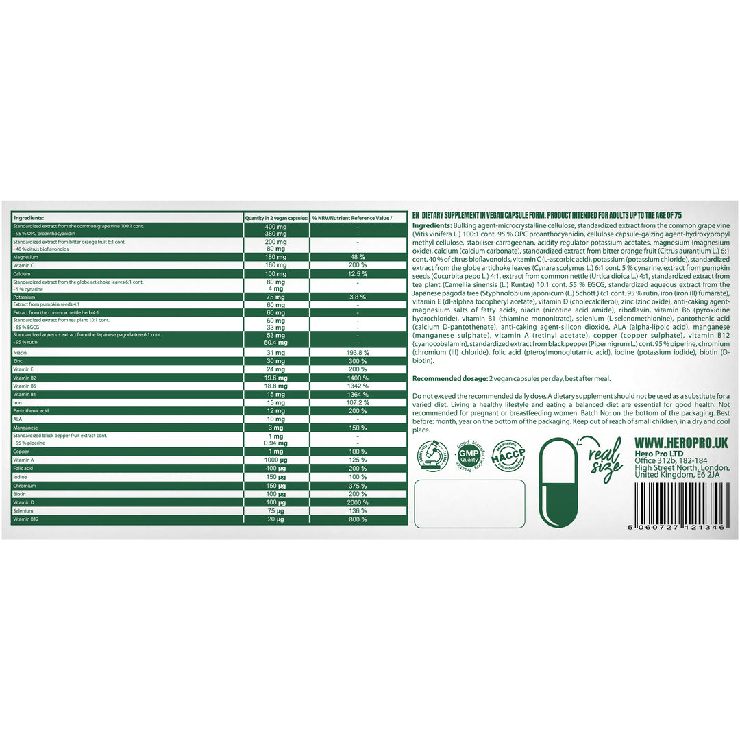 HIRO.LAB - Multi Human Vitamin &amp; Mineral Complex 60 Vege Caps