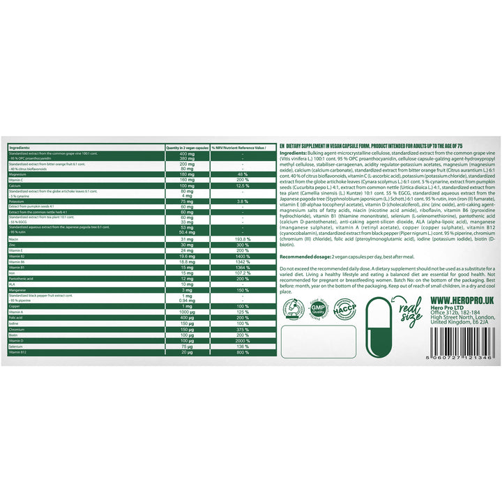 HIRO.LAB - Multi Human Vitamin &amp; Mineral Complex 60 Vege Caps