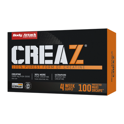 Body Attack - CREAZ أنقى أشكال الكرياتين 100% - 100 كبسولة ماكسي