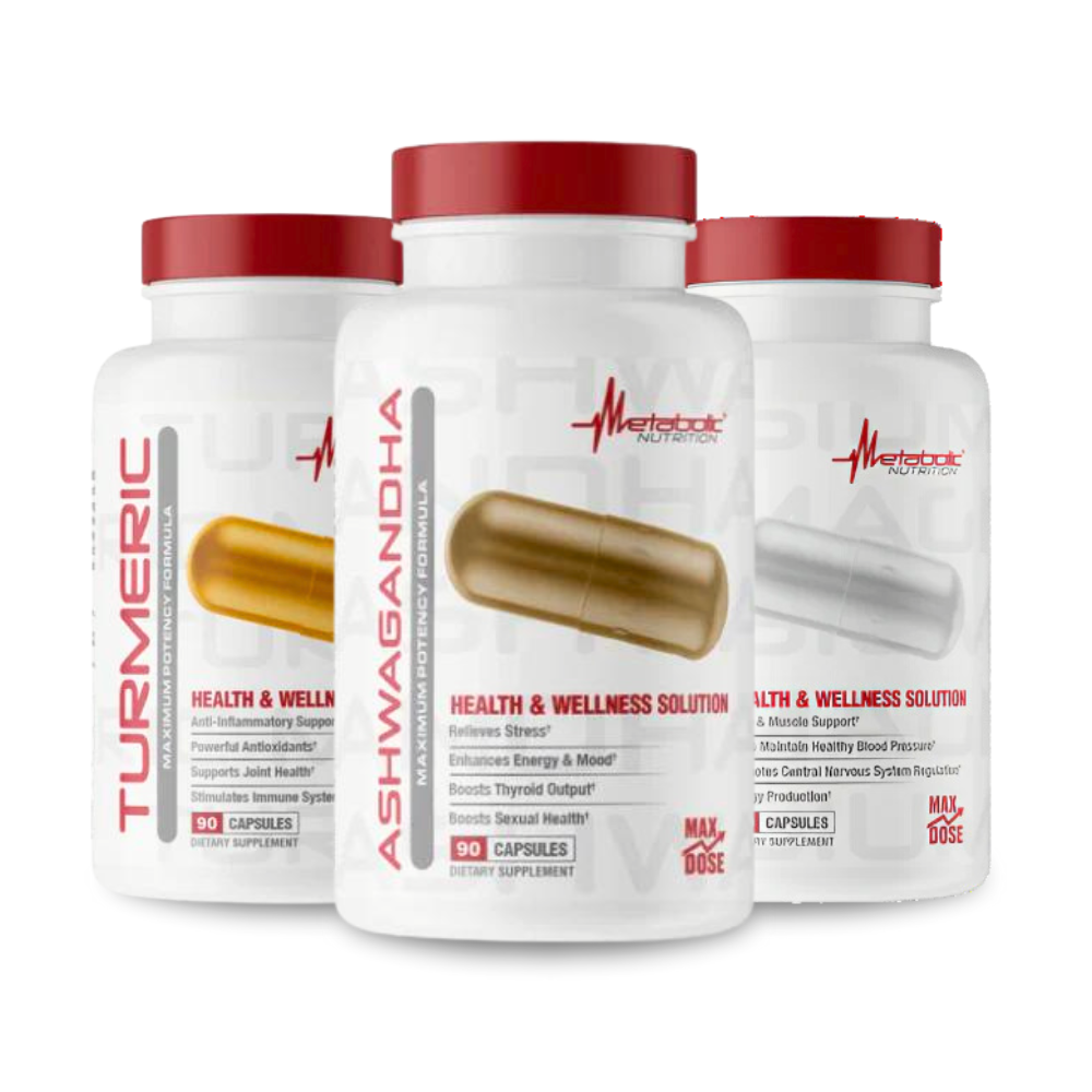 Metabolic Nutrition Ashwagandha (90 caps) + Magnesium ( 90 caps) + Turmeric (90caps)