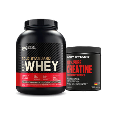 ON - Gold Standard 100% Whey 5lbs + Body Attack - 100% Pure Creatine Monohydrate 300g