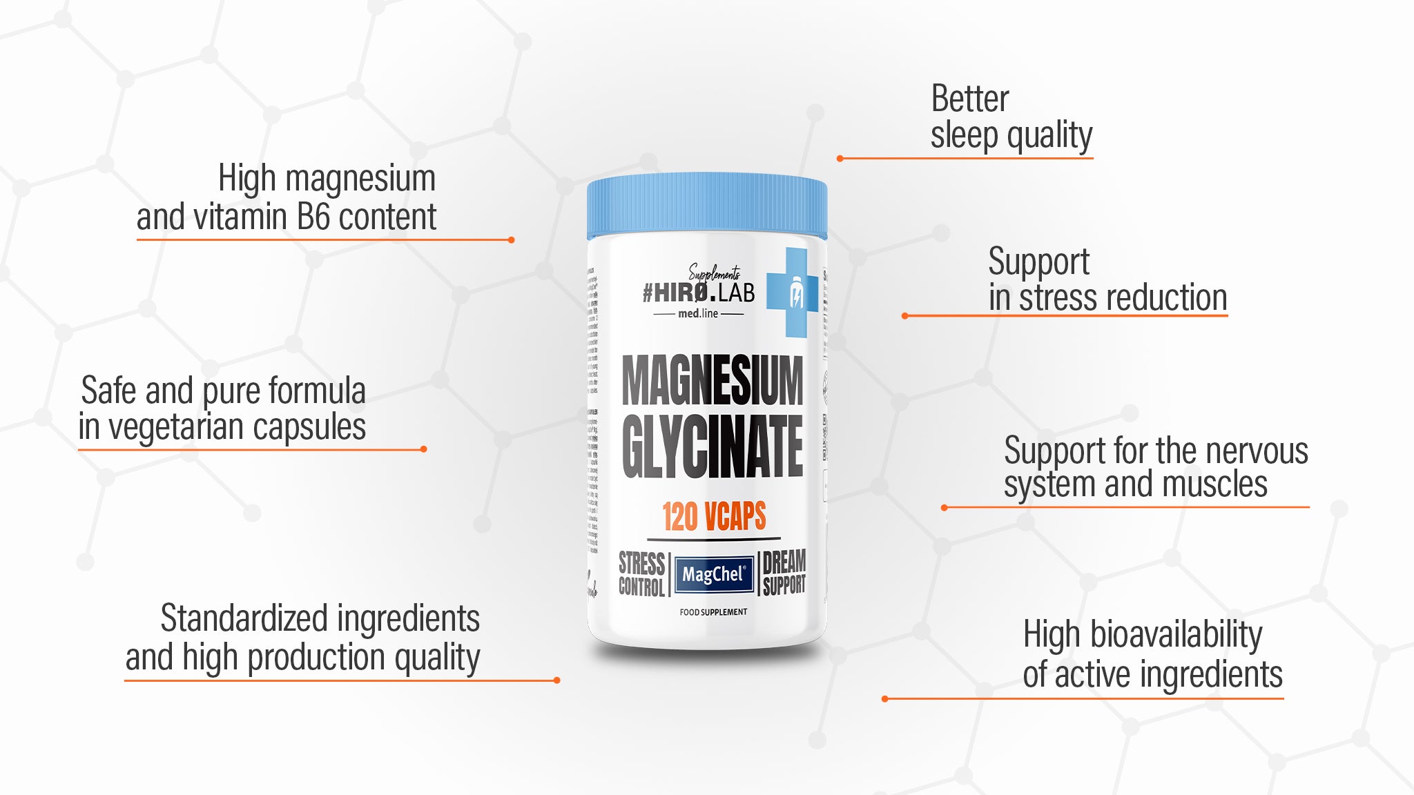 HIRO.LAB - Magnesium Glycinate 120 Vege Caps