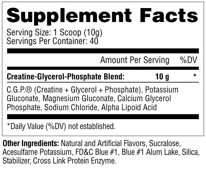 METABOLIC NUTRITION - C.G.P. Creatine Glycerol Phosphate 400g - ELIWELL